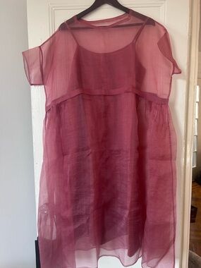 Runaway bicycle clover dress in salmon